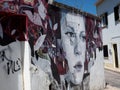 Painted Mural Of A Young Lady In Lagos Portugal