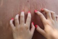 Painted nails scratching somebodys back Royalty Free Stock Photo