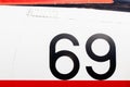 Painted number on an old war plane Royalty Free Stock Photo