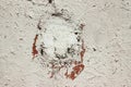 Painted old concrete wall with a hole covered with cement background texture Royalty Free Stock Photo