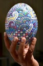 PAINTED OSTRICH EGG Royalty Free Stock Photo