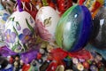 Colorful Ceramic Easter Eggs at the Market