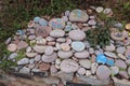 Painted pebbles at Budleigh Salterton to thank the National Health Service for their efforts during the global pandemic of 2020 Royalty Free Stock Photo