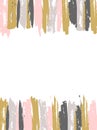 Painted Pink and Gold Striped Background. Vector template.