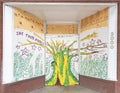 Painted plywood mural with anti-racist theme in Deep Ellum, Dallas, during the George Floyd protests.