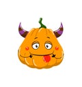 Painted pumpkin with horns