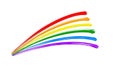 Painted Rainbow Stripes on white background Royalty Free Stock Photo