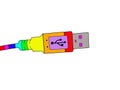 Painted rainbow USB conector