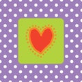 Painted red heart with polkadots Royalty Free Stock Photo