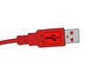 Painted red USB conector