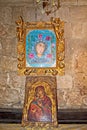 Painted religious icons in the temple of Acropolis of Ialysos