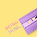 Painted Retro purple cassette tapes