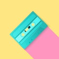 Painted Retro turquoise cassette tapes