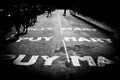 Painted road for cycling in France Royalty Free Stock Photo