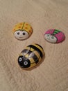Painted Rocks Lady Bugs And Bumble Bee