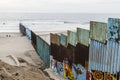 Painted Section of International Border Wall in Tijuana, Mexico Royalty Free Stock Photo