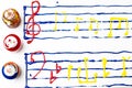 Painted sheet music