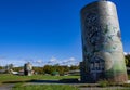 Painted Silo in Jefferson County, Vermont Royalty Free Stock Photo