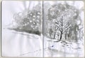 Painted Sketchbook - snow