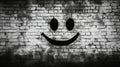 painted smiley face black and white Royalty Free Stock Photo