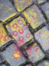 Painted stones pavement texture Royalty Free Stock Photo