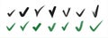 Painted tick mark collection - vector check symbol set