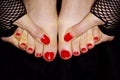 Painted toe nails