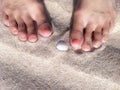 Painted toe nails Royalty Free Stock Photo