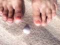 Painted toe nails Royalty Free Stock Photo