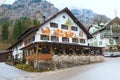 Painted traditional bavarian house near Neuschwanstein and german alps in Bavaria Royalty Free Stock Photo