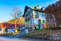 Painted traditional bavarian house near Neuschwanstein and german alps in Bavaria Royalty Free Stock Photo