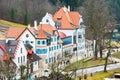 Painted traditional bavarian houses near Neuschwanstein in german alps in Bavaria Royalty Free Stock Photo