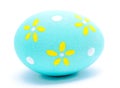 Painted turquoise easter egg isolated Royalty Free Stock Photo