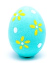 Painted turquoise easter egg isolated Royalty Free Stock Photo