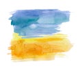 Painted Ukraine flag, watercolor illustration Royalty Free Stock Photo