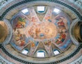 The painted vault with the `Apotheosis of Saint James` by Silverio Capparoni, in the Church of San Giacomo in Augusta, in Rome, It