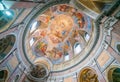 The painted vault with the `Apotheosis of Saint James` by Silverio Capparoni, in the Church of San Giacomo in Augusta, in Rome, It