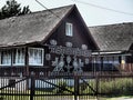 Painted Village of CICMANY - SLOVAKIA-beautiful picturesque village where there are nice wooden houses with painted Royalty Free Stock Photo