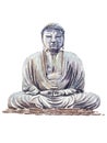 Bronze statue of the Great Buddha Kotoku-in in Japan