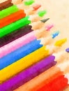 Watercolor of colorful pencils background Royalty Free Stock Photo