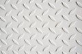 Painted white Metal checkered steel plates background. Royalty Free Stock Photo