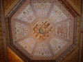 A painted wooden ceiling of the Bahia Palace in Marrakesh Royalty Free Stock Photo