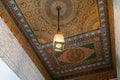 A painted wooden ceiling of the Bahia Palace in Marrakesh Royalty Free Stock Photo