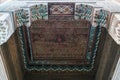 A painted wooden ceiling of the Bahia Palace in Marrakesh Royalty Free Stock Photo