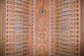 A painted wooden ceiling of the Bahia Palace in Marrakesh Royalty Free Stock Photo