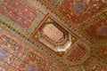 A painted wooden ceiling of the Bahia Palace in Marrakesh Royalty Free Stock Photo