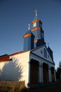 Painted wooden church in Chiloe