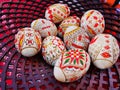 Painted wooden eggs for Easter celebration