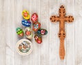 Painted Wooden Easter Eggs with Cross