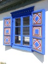 Painted wooden encasement to window, Village Museum, Bucharest